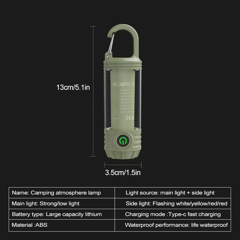 Multi functional outdoor camping light, portable strong light flashlight, rechargeable mini retro camping atmosphere light - V.I.P Digital Presence