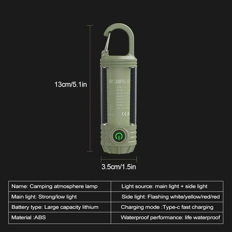 Multi functional outdoor camping light, portable strong light flashlight, rechargeable mini retro camping atmosphere light - V.I.P Digital Presence