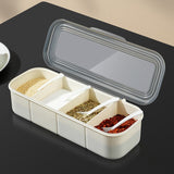 Japanese minimalist seasoning box, kitchen supplies, transparent multi grid with lid for household use - V.I.P Digital Presence