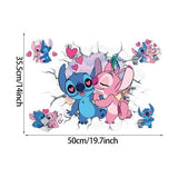 3D Broken Wall Stitch Wallpaper Children's Room Art Poster Decoration Self Adhesive Cartoon Anime Sticker Glass Door Sticker - V.I.P Digital Presence