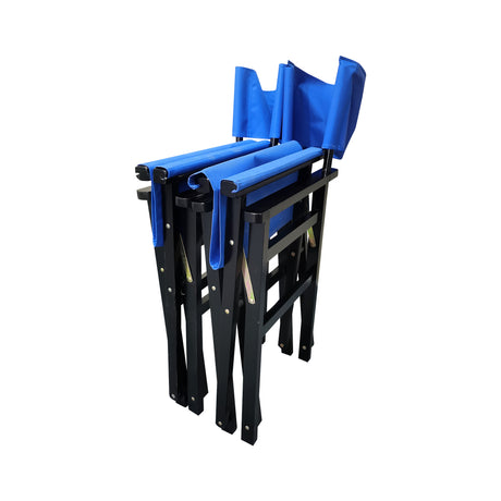 Folding Chair Wooden Director Chair Canvas Folding Chair Folding Chair 2pcs/set populus + Canvas (Color : Blue) - V.I.P Digital Presence