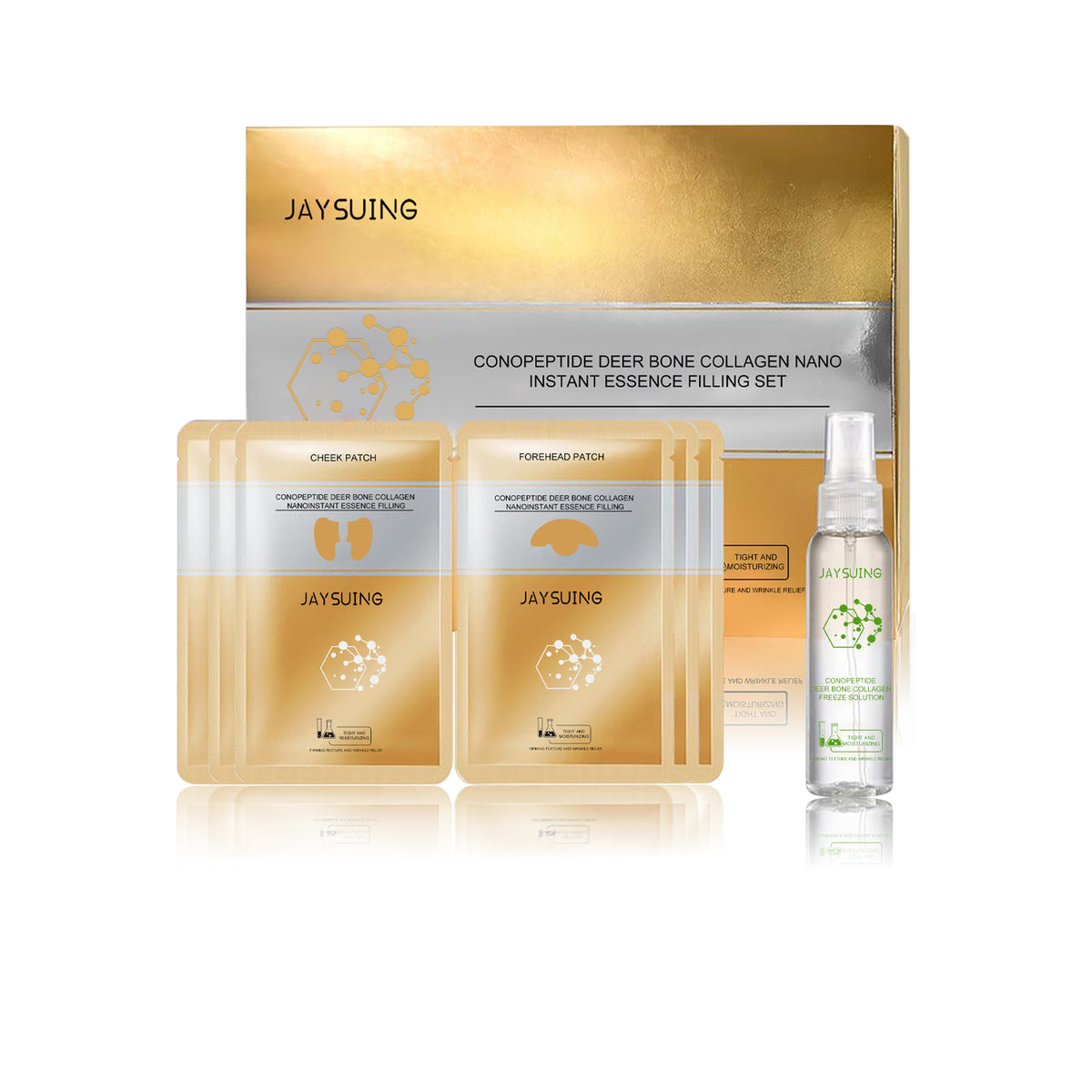 Snail Peptide Deer Bone Collagen Essence Set Lightens Fine Lines, Anti-Aging, Moisturizes And Tightens Facial Skin