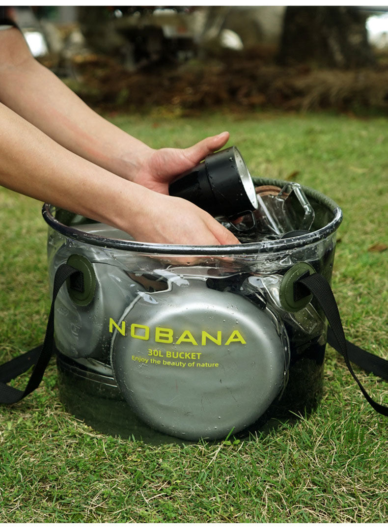 Cubo plegable para exteriores, para acampar, barbacoa portátil, para lavar platos, cubo telescópico para pesca 
