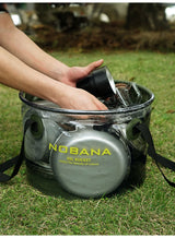 Cubo plegable para exteriores, para acampar, barbacoa portátil, para lavar platos, cubo telescópico para pesca 