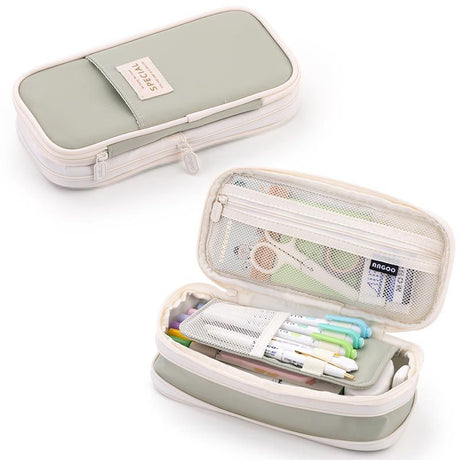 Macaron color block can transform into a large capacity upgraded pencil case stationery - V.I.P Digital Presence