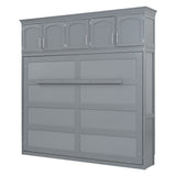 Full Size Murphy Bed Wall Bed with Top Cabinets,Gray - V.I.P Digital Presence