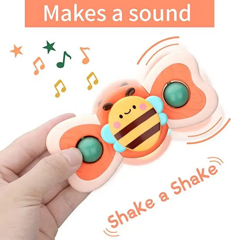 3pcs cartoon baby bath toy bee butterfly snail insect cute rotating fidget spinner toy with suction cup for kids gifts wholesale - V.I.P Digital Presence