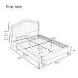 Full Size Velvet Upholstered Smart LED Bed Frame with Adjustable Height Headboard,No Box Spring Needed,Easy Assembly,Beige - V.I.P Digital Presence