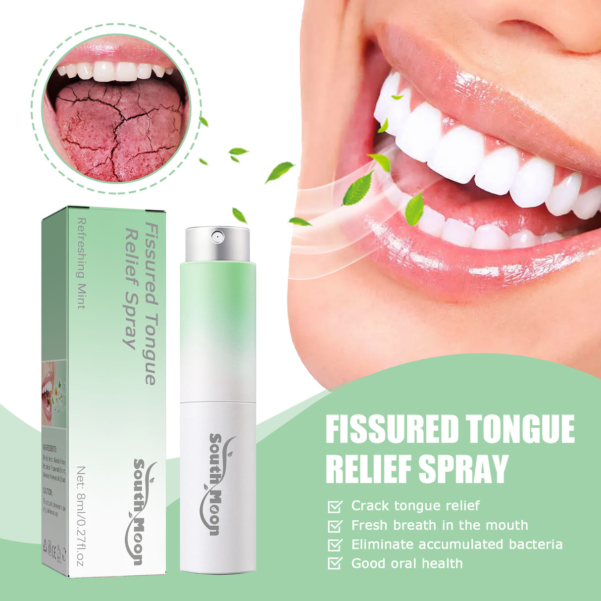 Fissured Tongue Relief Spray, Relieve Cracked Tongue And Fresh Breath Deodorizer Mouth Spray - V.I.P Digital Presence