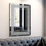 Large Wall-Mounted Silver Decorative Rectangular Wall Mirror for Home, Living Room, Bedroom, Entryway (clear HD mirror) - V.I.P Digital Presence