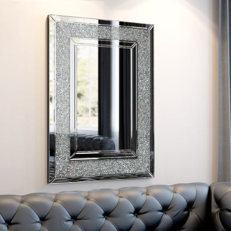 Large Wall-Mounted Silver Decorative Rectangular Wall Mirror for Home, Living Room, Bedroom, Entryway (clear HD mirror) - V.I.P Digital Presence