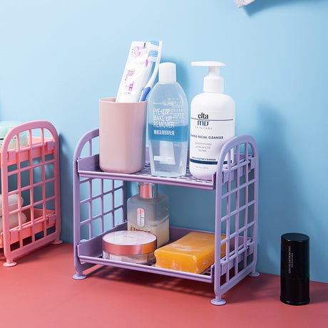 Double Storage Rack Kitchen Small Shelf Desktop Storage Rack Bathroom Sink Plastic Organizing Rack - V.I.P Digital Presence