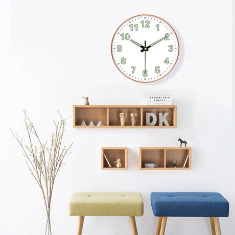 8-inch [20CM] creative living room clock, night light bedroom, simple and non perforated clock wall, clock watch wall - V.I.P Digital Presence