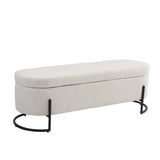 COOLMOR storage Ottoman chair with safety hinge and soft cushion fabric storage Ottoman stool (beige) - V.I.P Digital Presence