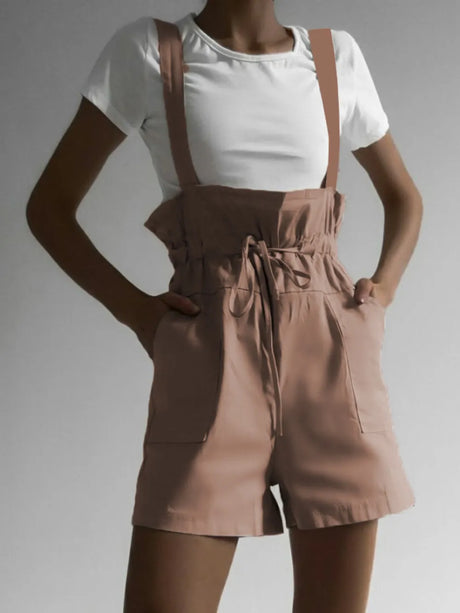 Drawstring Wide Strap Overalls with Pockets - V.I.P Digital Presence