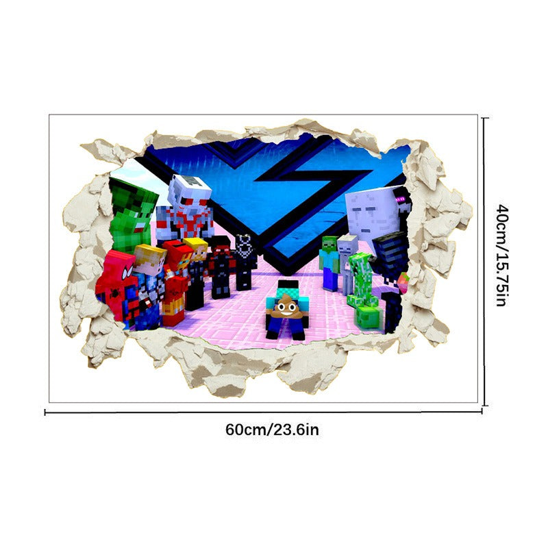 Minecraft run away My World Wall Stickers Living Room Children's Room Removable Decorative PVC Stickers - V.I.P Digital Presence