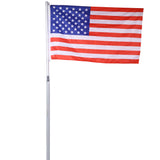 25FT segmented flagpole kit, ultra thick heavy-duty aluminum flagpole with top ball outdoor embedded flagpole - V.I.P Digital Presence