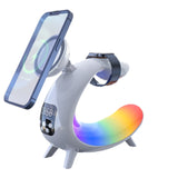 Wireless Charger For Mobile Phone Headphone Wireless Charger Power Bank With Clock Audio And Nigh Light 6 In 1 Charging - V.I.P Digital Presence