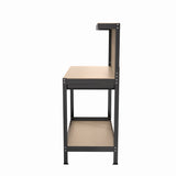 63" Tools Cabinet Working Tables Workbench Tool Storage Workshop Table with Drawers and Pegboard - V.I.P Digital Presence