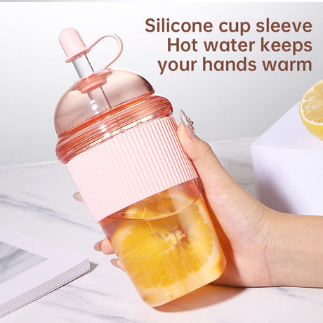 630ML straw cup (with lid/straw) – coffee, milk, tea, water, juice; Ins-style, office-friendly - V.I.P Digital Presence