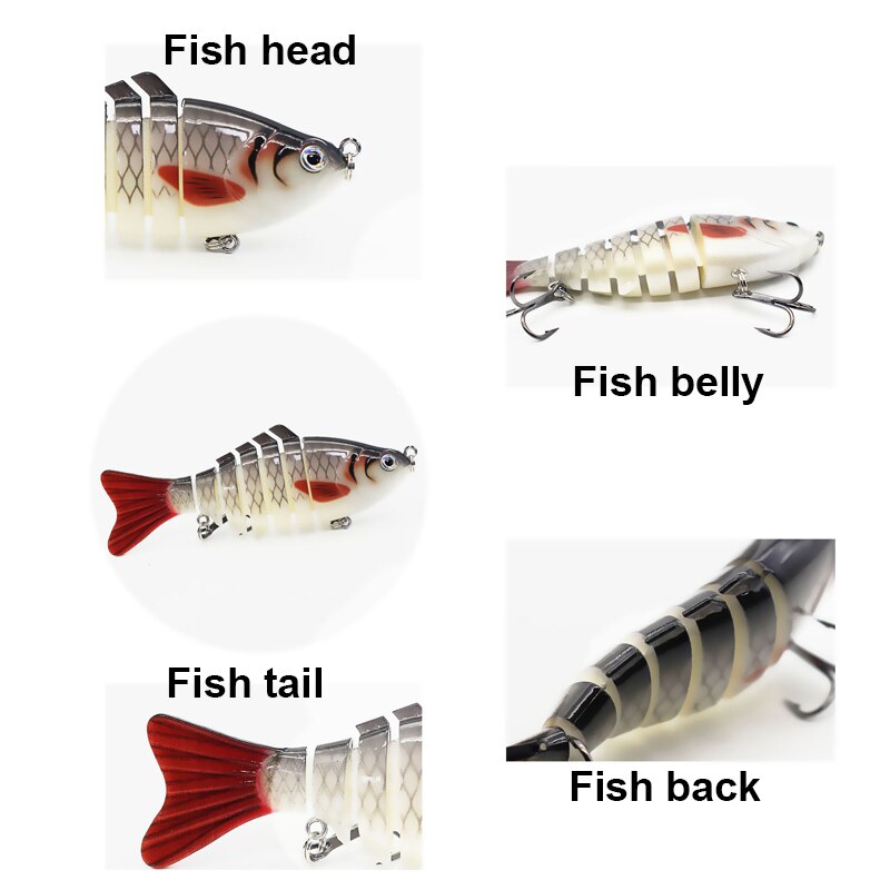 Multi Jointed Fishing Lure Sinking Artificial Wobbler Bait Hard Bait Swimbait 10cm/15.7g Fishing Tackle 7 Sections Crankbait - V.I.P Digital Presence