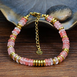 Ins style dopamine colored natural stone bead bracelet for women niche and high-end non fading crystal bracelet - V.I.P Digital Presence