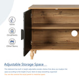 Black Carved Symmetrical Design Door And Wood Coloured Frame For TV Stand Table,Living Room ,Entryway - V.I.P Digital Presence