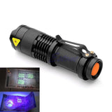 Mini 3 Modes LED UV Flashlight Q5 SK68 Waterproof Zoomable  Lantern Torch 395nm Violet Light Lamp Used By AA Or 14500 - V.I.P Digital Presence
