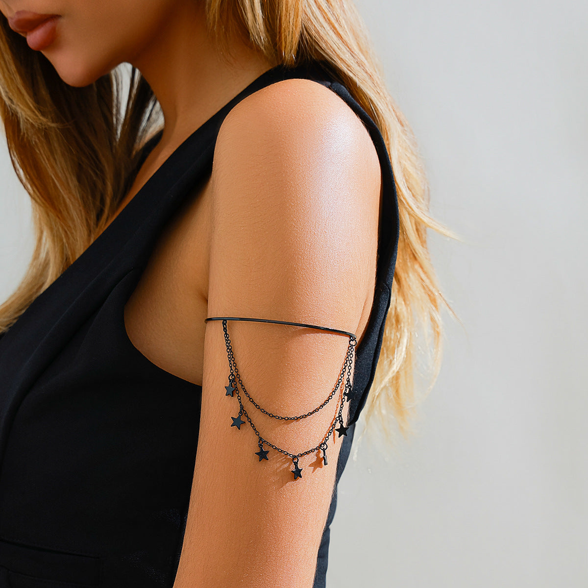 Sweet and Cool Gothic Cross Crystal Chain Multi layer Open Arm Bracelet Hand Ornament Leg Chain - V.I.P Digital Presence
