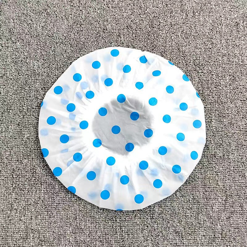 Thickened Shower Cap Wholesale Non-disposable Waterproof Polka Dot PVC Adult Bath Cap PE Oil-proof - V.I.P Digital Presence