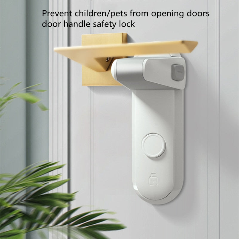 1pcs Child Safety Door Handle Lock Protection Baby Door Handle Lock Pet Room Door Handle Lock Easy Installation No Punching - V.I.P Digital Presence