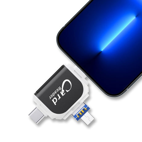 Plug and play for Apple and Android phones multifunctional card reader four in one multifunctional TF card SD card - V.I.P Digital Presence
