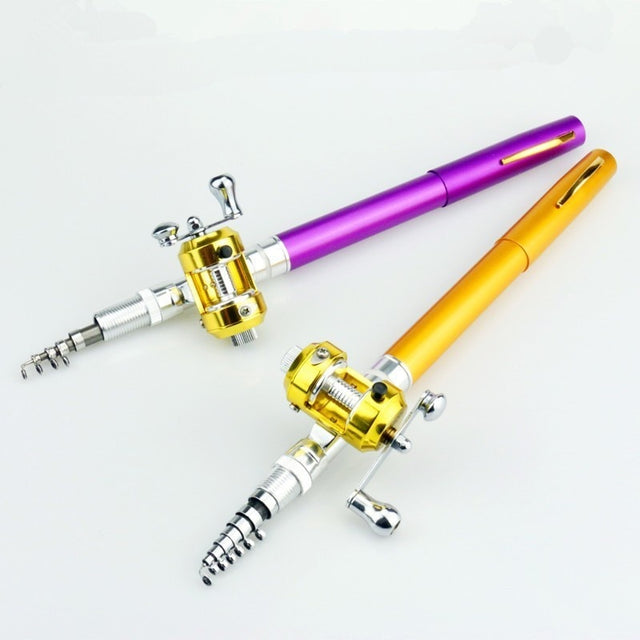 Portable Pocket Telescopic Mini Fishing Rod Pole Pen Shape Folded Fishing Rod With Reel Wheel For Outdoor River Lake Fishing - V.I.P Digital Presence