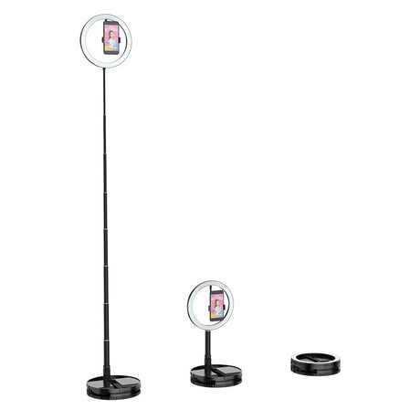 Foldable LED Ring Light Dimmable Selfie USB Ring Video Light with 1.68m Stand For Video Youtube Tiktok Makeup Flash - V.I.P Digital Presence