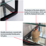 Tempered glass counter top display cabinet with sliding glass door and lock, standard aluminum frame - V.I.P Digital Presence