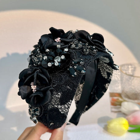 Handmade fabric flower fashion inlaid water drill bit hoop - V.I.P Digital Presence