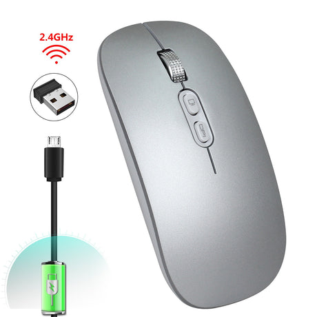 Rechargeable wireless mouse with 2.4G mute and one click return to desktop office mouse with built-in lithium battery - V.I.P Digital Presence