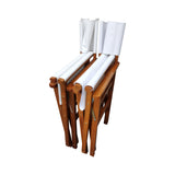 Folding Chair Wooden Director Chair Canvas Folding Chair Folding Chair 2pcs/set populus + Canvas (Color : White) - V.I.P Digital Presence
