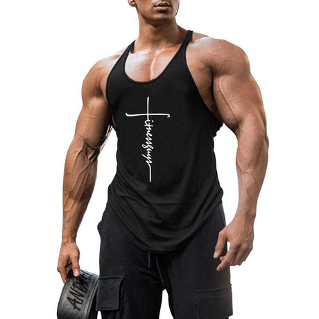 Pure cotton bodybuilding and fitness vest muscle men's sports deep digging 1cm thin shoulder strap sling - V.I.P Digital Presence