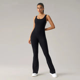 Horn yoga jumpsuit beautiful back elastic body shaping fitness suit tight fitting vest sportswear for women - V.I.P Digital Presence