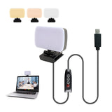 Mini luz de video para conferencias, kit de transmisión en vivo, cámara web, vlog, fotografía, lámpara de relleno, selfie, luz LED portátil ajustable, micrófono