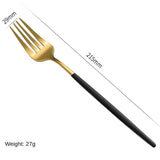 Stainless Steel Cutlery Set with Portuguese Gold Spray Painted Steak Knife, Fork, Spoon, and Tea Spoon 4-Piece Gift Pack - V.I.P Digital Presence