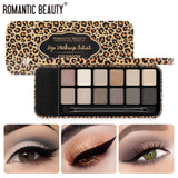 Romantic Beauty Multicolor Leopard Eye Shadow Plate Pearlescent Matte Glitter Powder Eye Shadow With Black Eye Shadow Brush - V.I.P Digital Presence