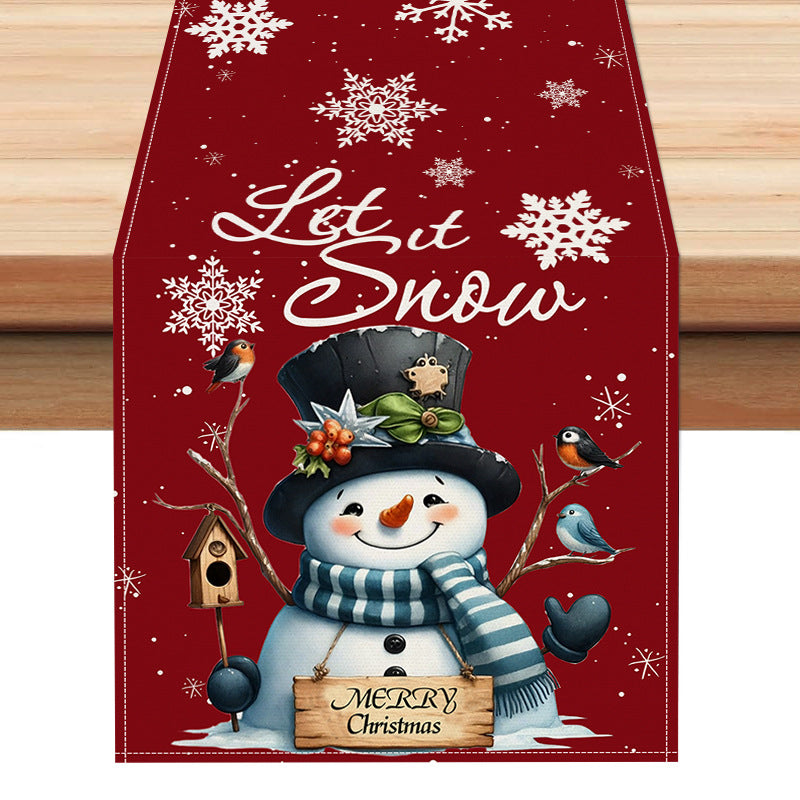 Christmas snowman linen table flag living room dining table decoration tablecloth Christmas restaurant tablecloth coffee table cloth - V.I.P Digital Presence