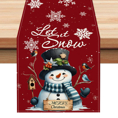 Christmas snowman linen table flag living room dining table decoration tablecloth Christmas restaurant tablecloth coffee table cloth - V.I.P Digital Presence