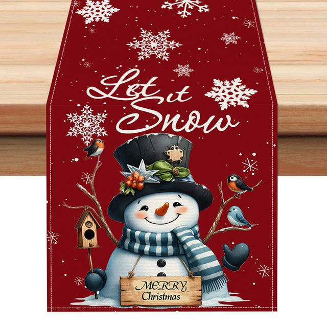 Christmas snowman linen table flag living room dining table decoration tablecloth Christmas restaurant tablecloth coffee table cloth - V.I.P Digital Presence