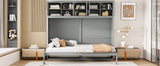 Full Size Murphy Bed Wall Bed with Top Cabinets,Gray - V.I.P Digital Presence