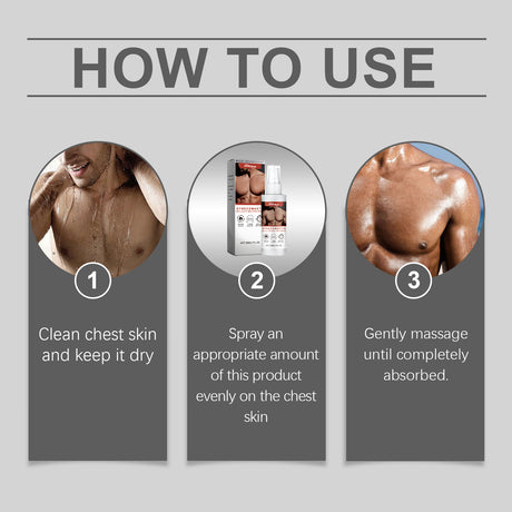 Men's Chest Spray, Breast Contour Gentle Skin Care Spray - V.I.P Digital Presence