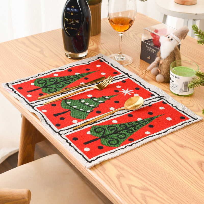Christmas New Decorative Products Knitted Fabric Meal Mat Creative Knitted Meal Mat Tablecloth Elderly Tree Meal Mat - V.I.P Digital Presence
