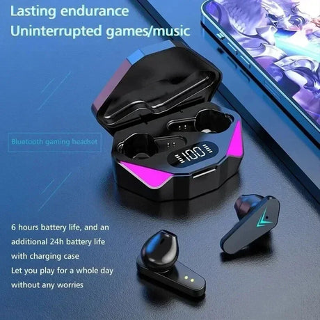 X15 juegos de deportes electrónicos inalámbricos TWS de dos orejas comen pollo con baja latencia pantalla digital táctil 5.0 auriculares Bluetooth - V.I.P Digital Presence